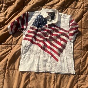 NWT Cotton Traders Sport Patriotic American Flag Polo Shirt Size XL